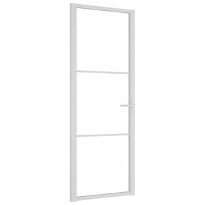 vidaXL Interior Door 76x201.5 cm White ESG Glass and Aluminium