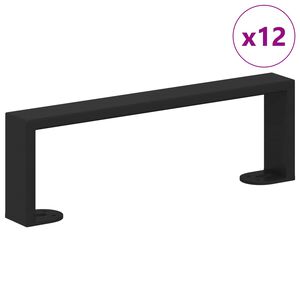 vidaXL Furniture Feet 12 pcs Black 311 x 40.5 x 100 mm Iron