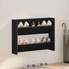 vidaXL Wall Shoe Cabinet Black 80x18x60 cm Engineered Wood