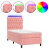 vidaXL Box Spring Bed with Mattress&LED Pink 80x200 cm Velvet