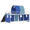 vidaXL Kids'Loft Bed Frame White and Blue 79.5 x 200 cm Metal