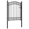vidaXL Fence Gate EMMEN with Arched Top Steel 100x98.5 cm Black