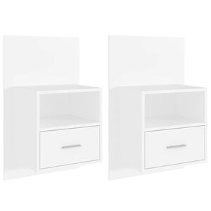 vidaXL Wall-mounted Bedside Cabinets 2 pcs White