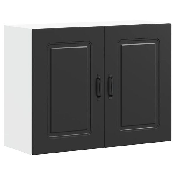 vidaXL Kitchen Wall Cabinet Kalmar Black Engineered Wood