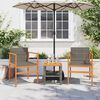 vidaXL Garden Chairs 2 pcs Grey Poly Rattan&Solid Wood