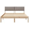 vidaXL Bed frame Brown and taupe 140 x 200 cm Solid pine wood