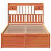 vidaXL Bed Frame without Mattress Wax Brown 135x190 cm Double Solid Wood Pine