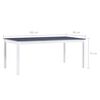 vidaXL Dining Table White and Grey 180x90x73 cm Pinewood