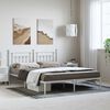 vidaXL Metal Bed Frame without Mattress with Headboard White 183x213cm