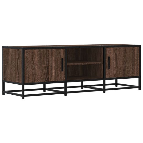 vidaXL TV Cabinet Brown Oak 120x35x41 cm Engineered Wood and Metal