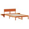 vidaXL Bed Frame with Headboard Wax Brown 120 x 200 cm Solid Pine Wood