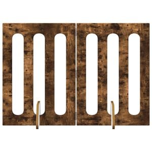 vidaXL Folding Pet Fence 2 pcs Smoked Oak 100.5 x 38 x 70 cm