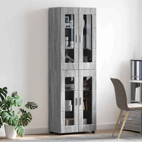 vidaXL Highboard FLORIN Grey Sonoma 60 x 35 x 182 cm Engineered Wood