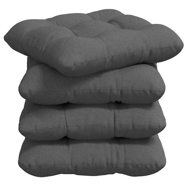 vidaXL Seat Cushions 4 pcs Dark Grey 45 x 45 x 12 cm Fabric