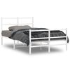 vidaXL Metal Bed Frame without Mattress with Footboard&nbsp;White 120x200cm
