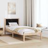 vidaXL Bed Frame with Headboard Black 75 x 190 cm Solid Pine Wood