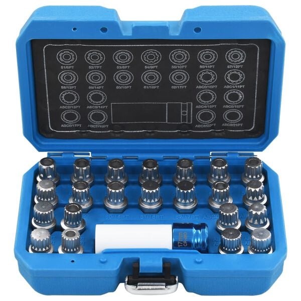 vidaXL 23 Piece Rim Lock Socket Set for VAG