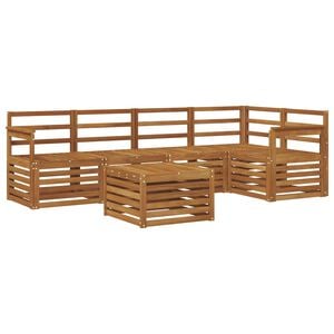 vidaXL Sectional Sofa Set 6 pcs Natural Solid Acacia Wood