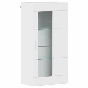 vidaXL Wooden Cabinet with Storage High Gloss White 50 x 29 x 100 cm