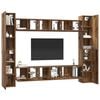 vidaXL TV Cabinet Set Wall-mounted 10 pcs Old Wood 30.5 x 30 x 90 cm