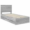vidaXL Bed Frame with Drawer Grey Sonoma 90 x 200 cm Engineer Wood