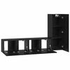 vidaXL TV Cabinet Set Wall-mounted 3 pcs Black Oak Engineered Wood