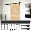 vidaXL Sliding Door Natural and Black 90 x 210 cm Solid Pine Wood