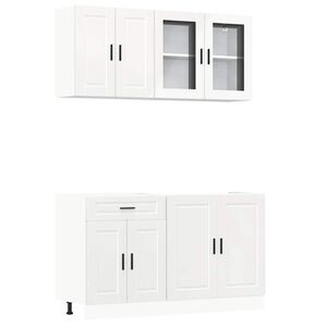 vidaXL 4 Piece Kitchen Cabinet Set Porto High Gloss White Engineered Wood