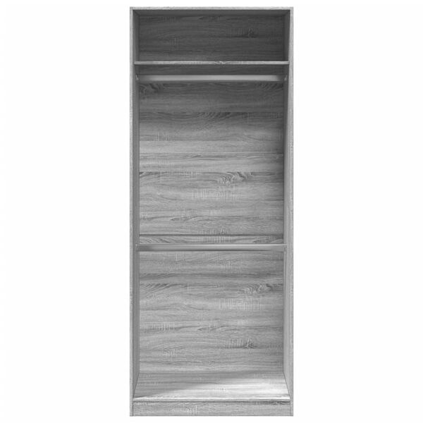 vidaXL Wardrobe Grey Sonoma 80x50x200 cm Engineered Wood
