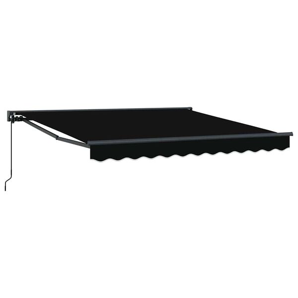 vidaXL Retractable Awning Black 350 x 250 cm Polyester and Metal