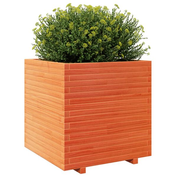 vidaXL Garden Planter Wax Brown 70x70x72.5 cm Solid Wood Pine