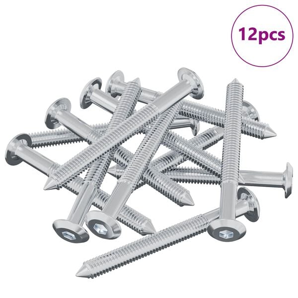 vidaXL Screw 12 pcs Silver M6 x 60 mm Steel