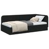 vidaXL Corner Bed Frame with Headboard Black 90 x 190 cm Fabric