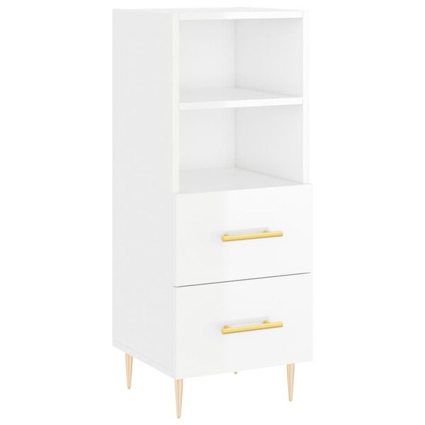 vidaXL Sideboard High Gloss White 34.5x34x90 cm Engineered Wood