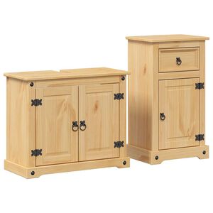 vidaXL 2 Piece Bathroom Furniture Set Corona Solid Wood Pine