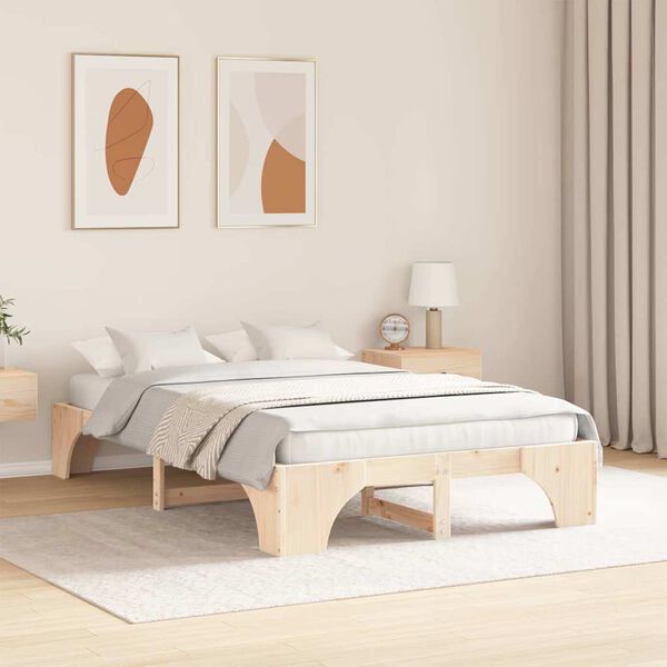 vidaXL Bed Frame Solid Pine Wood 120 x 190 cm Solid pine wood