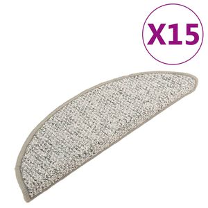 vidaXL Carpet Stair Treads 15 pcs Light Grey 56x17x3 cm