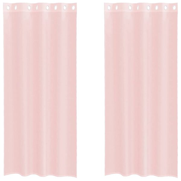 vidaXL Voile Curtains with Grommets 2 pcs Light Pink 140x245 cm