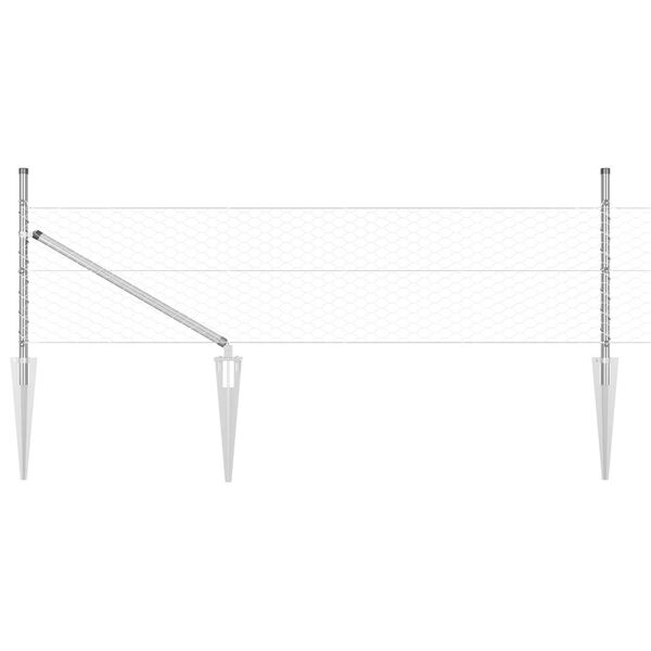 vidaXL Fence Post Silver 100 x 0.8 m (36 mm mesh) Steel