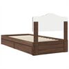 vidaXL Storage Bed with Drawer Brown Oak 100 x 200 cm Engineered Wood