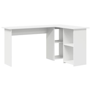 vidaXL Desk with Shelf White 142 x 102 x 73 cm Engineered Wood