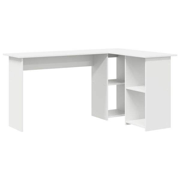 vidaXL Desk with Shelf White 142 x 102 x 73 cm Engineered Wood