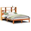 vidaXL Bookcase Bed without Mattress Wax Brown 135x190cm Solid Wood Pine