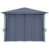 vidaXL Gazebo with Curtain&LED String Lights 4x3 m Anthracite Aluminium