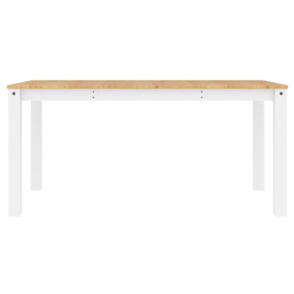 vidaXL Dining Table Panama White 160x80x75 cm Solid Wood Pine