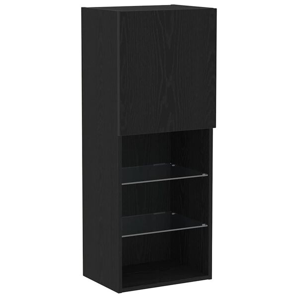 vidaXL TV Cabinet Set Black Oak 40.5 x 30 x 102 cm Engineered Wood