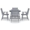 vidaXL 5 Piece Garden Dining Set Grey Solid Acacia Wood