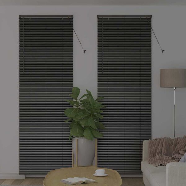 vidaXL Venetian Blinds Height Adjustable Black 220 x 80 cm Aluminium