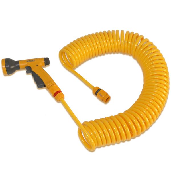 Hozelock Spiral Hose Coiled Pipe & Spray 15 m