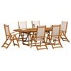 vidaXL 7 Piece Garden Dining Set Solid Wood Acacia and Textilene